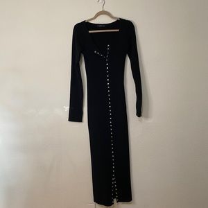 Zara Knit Button Down Midi Dress Sz L